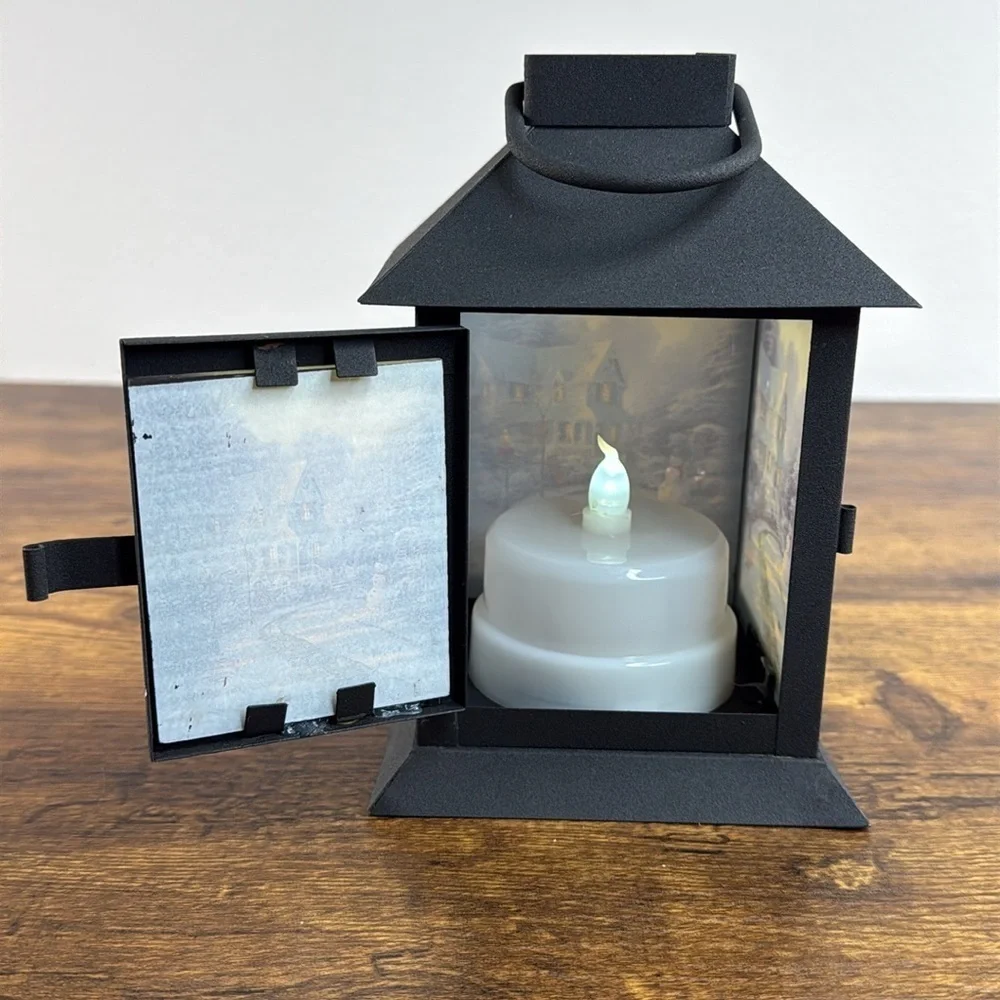 Candle Lantern with Scenic Artwork & Candle Inside